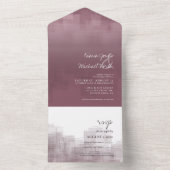 Aquarellreflektionen Hochzeit Mauve ID774 All In One Einladung (Innen Boden)