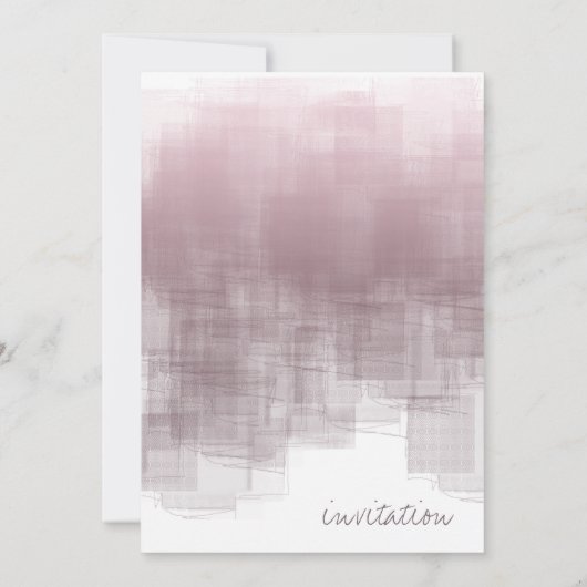 Aquarellreflektionen Hochzeit Mauve ID774 Einladung (Rückseite)