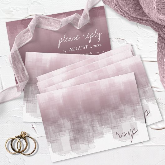 Aquarellreflektionen Hochzeit Mauve ID774 RSVP Karte