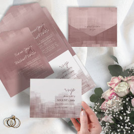 Aquarellreflektionen Hochzeitszinnamon Rose ID774 All In One Einladung