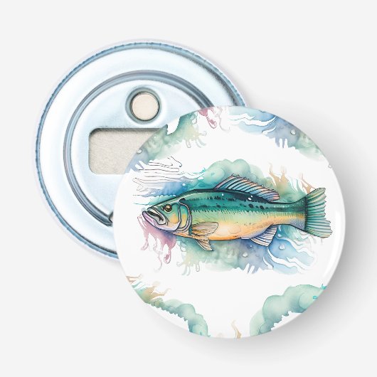 Aquarellreihe: Bass Flaschenöffner (Vorderseite)