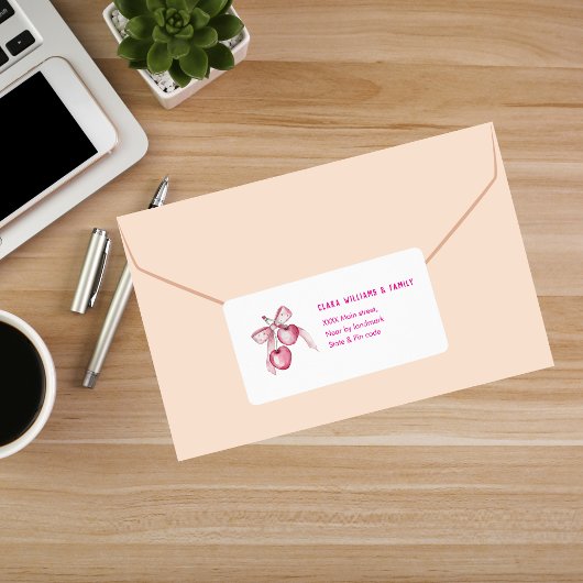 Aquarellrosa Beeren Girl individuelle Name Busines Adressaufkleber