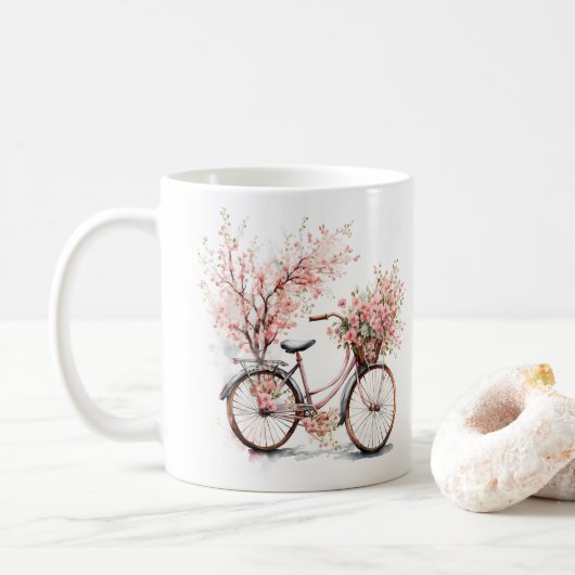 Aquarellrosa Bläserrad Kaffeetasse (Mit Donut)