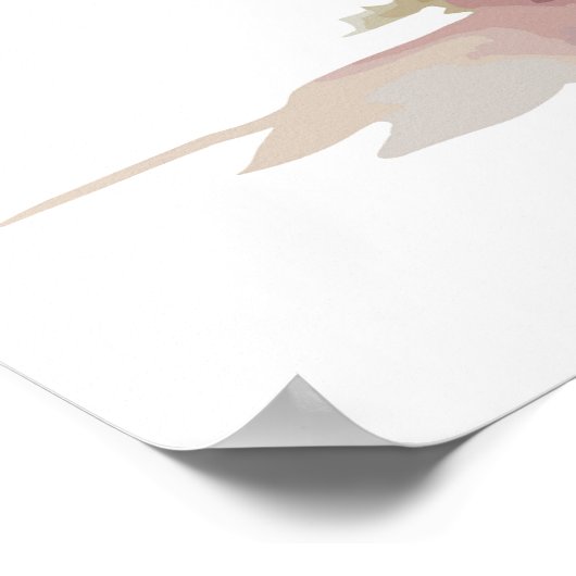 Aquarellrosa Bläserrad Poster (Ecke)