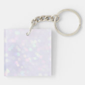 Aquarellrosa Blüten- und Schmetterlingsfeder Schlüsselanhänger (Rückseite)