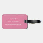 Aquarellrosa Bunny & Biene im Garten Monogram Gepäckanhänger (Rückseite horizontal)