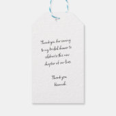 Aquarellrosa Geschenkanhänger (Rückseite)