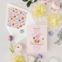 Aquarellrosa Hase im Kindergeburtstag