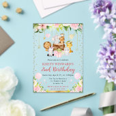 Aquarellrosa Jungle Tiere Kindergeburtstag Acryleinladungen (In Situ (Hochzeit))