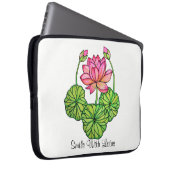 Aquarellrosa Lotus mit Buds & Blätter Laptopschutzhülle (Vorne Rechts)
