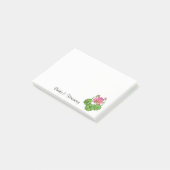 Aquarellrosa Lotus mit Buds & Blätter Post-it Klebezettel (angewinkelt)