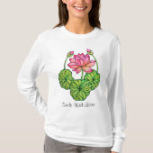 Aquarellrosa Lotus mit Buds & Blätter T-Shirt (Vorderseite)