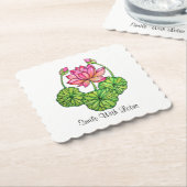 Aquarellrosa Lotus mit Buds & Blätter Untersetzer (angewinkelt)
