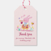 Aquarellrosa Osterhase im Garten Geschenkanhänger (Vorderseite)