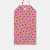 Aquarellrosa Osterhase im Garten Geschenkanhänger (Rückseite)