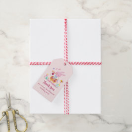 Aquarellrosa Osterhase im Garten Geschenkanhänger