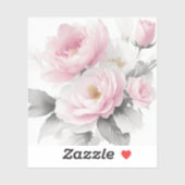 Aquarellrosa-Peonies Aufkleber (Blatt)