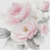 Aquarellrosa-Peonies Aufkleber (Vorderseite)