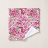 Aquarellrosa-Peonies Badhandtuch Set (Waschlappen)