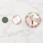 Aquarellrosa-Peonies | BRAUTPARTY Konfetti (Rückseiten)