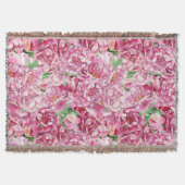 Aquarellrosa-Peonies Decke (Vorderseite)