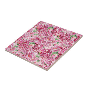 Aquarellrosa-Peonies Fliese