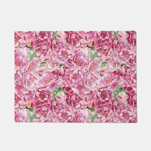Aquarellrosa-Peonies Fußmatte (Vorderseite)