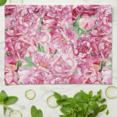 Aquarellrosa-Peonies Geschirrtuch (Gefaltet)