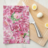 Aquarellrosa-Peonies Geschirrtuch (Viertel Falte)