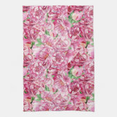 Aquarellrosa-Peonies Geschirrtuch (Vertikal)