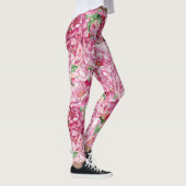 Aquarellrosa-Peonies Leggings (Rechts)