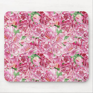 Aquarellrosa-Peonies Mousepad