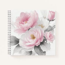 Aquarellrosa-Peonies Notizblock
