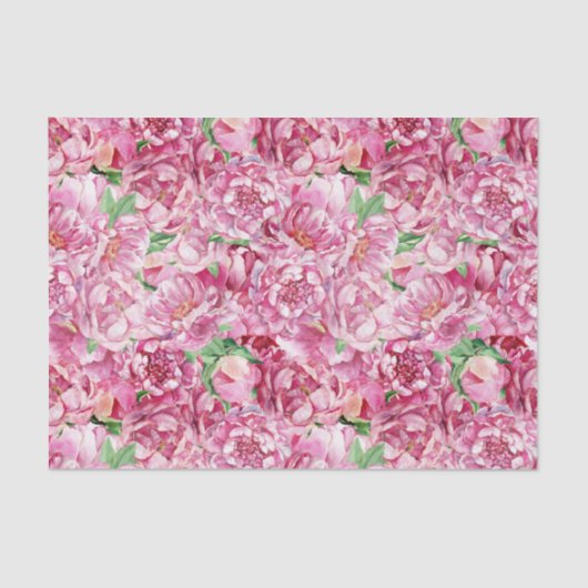 Aquarellrosa-Peonies Seidenpapier (Vorderseite)