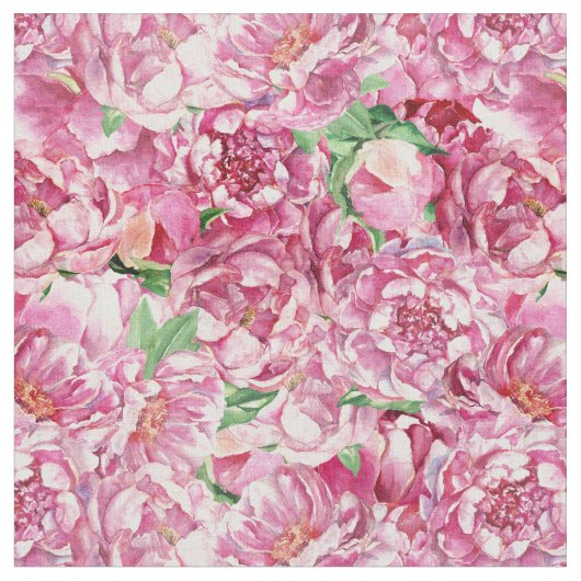 Aquarellrosa-Peonies Stoff (Nahaufnahme)
