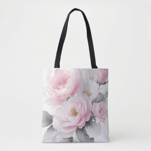 Aquarellrosa-Peonies Tasche (Vorderseite)