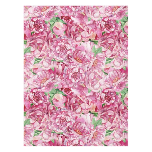 Aquarellrosa-Peonies Tischdecke (Vorderseite)