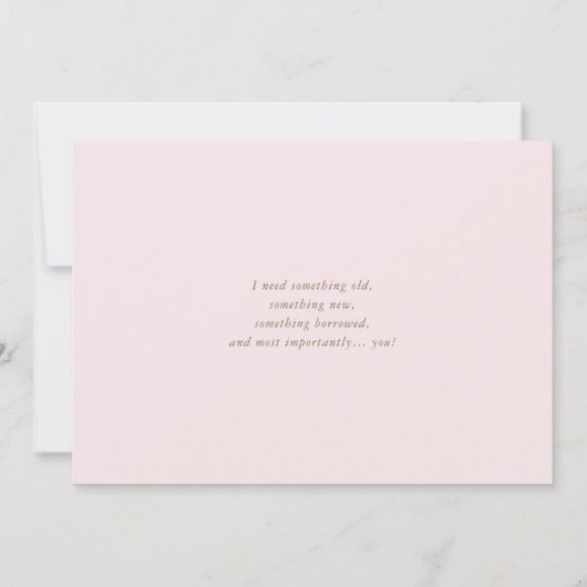 Aquarellrosa-Peonies werden Sie meine Bridesmaid s Einladung (Rückseite)