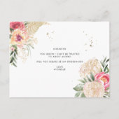 Aquarellrosa-Peonies werden Sie meine Bridesmaid s Postkarte (Rückseite)