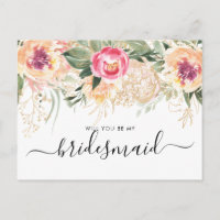 Aquarellrosa-Peonies werden Sie meine Bridesmaid s