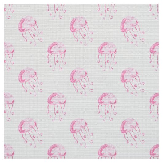 Aquarellrosa-Qualle-Stranddesign Stoff (Muster)