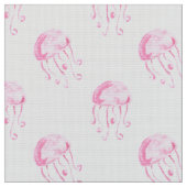 Aquarellrosa-Qualle-Stranddesign Stoff (Nahaufnahme)