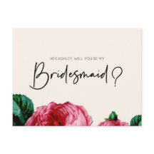 Aquarellrosa Rose wird meine Bridesmaid sein