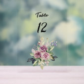 Aquarellrosa Rosen Schwarze Hochzeitskarte Acrylschild (Neutral)