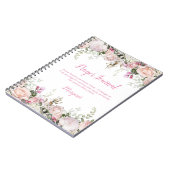 Aquarellrosa Rosen und Grüngepflegtes Journal Notizblock (Linke Seite)