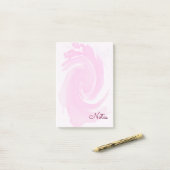 Aquarellrosa Spiralen-Bürstenanschläge Post-it Klebezettel (Auf Schreibtisch)