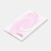 Aquarellrosa Spiralen-Bürstenanschläge Post-it Klebezettel (angewinkelt)