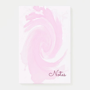 Aquarellrosa Spiralen-Bürstenanschläge Post-it Klebezettel