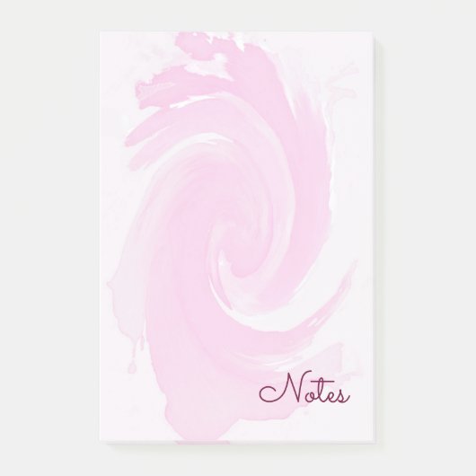 Aquarellrosa Spiralen-Bürstenanschläge Post-it Klebezettel (Vorderseite)