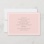 Aquarellrosa-Toronies. Hochzeit im Garten Dankeskarte (Rückseite)